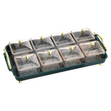Maxbell Condiment and Fruit Serving Tray Fruit Bowl Organizer Separable Divider 8 Compartment