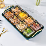 Maxbell Condiment and Fruit Serving Tray Fruit Bowl Organizer Separable Divider 8 Compartment