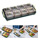 Maxbell Condiment and Fruit Serving Tray Fruit Bowl Organizer Separable Divider 8 Compartment