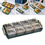 Maxbell Condiment and Fruit Serving Tray Fruit Bowl Organizer Separable Divider 8 Compartment