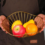 Maxbell Metal Wire Fruit Basket Dessert Rack Snack Bread Bowl Home Kitchen Gold