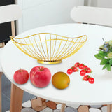 Maxbell Metal Wire Fruit Basket Dessert Rack Snack Bread Bowl Home Kitchen Gold