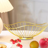 Maxbell Metal Wire Fruit Basket Dessert Rack Snack Bread Bowl Home Kitchen Gold