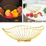 Maxbell Metal Wire Fruit Basket Dessert Rack Snack Bread Bowl Home Kitchen Gold