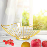 Maxbell Metal Wire Fruit Basket Dessert Rack Snack Bread Bowl Home Kitchen Gold