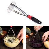 Maxbell Hanging Potato Masher Manual Press for Pumpkin Kitchen Restaurant Hotel Red