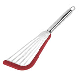 Maxbell Stainless Steel Fish Spatula Comfortable Handle Extra Large for Men Gifts Red+Silver Handle