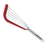 Maxbell Stainless Steel Fish Spatula Comfortable Handle Extra Large for Men Gifts Red+Silver Handle