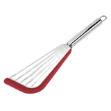 Maxbell Stainless Steel Fish Spatula Comfortable Handle Extra Large for Men Gifts Red+Silver Handle