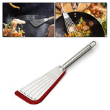 Maxbell Stainless Steel Fish Spatula Comfortable Handle Extra Large for Men Gifts Red+Silver Handle