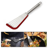 Maxbell Stainless Steel Fish Spatula Comfortable Handle Extra Large for Men Gifts Red+Silver Handle