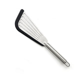 Maxbell Stainless Steel Fish Spatula Comfortable Handle Extra Large for Men Gifts Black+Silver Handle