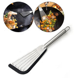 Maxbell Stainless Steel Fish Spatula Comfortable Handle Extra Large for Men Gifts Black+Silver Handle