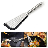 Maxbell Stainless Steel Fish Spatula Comfortable Handle Extra Large for Men Gifts Black+Silver Handle