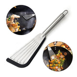 Maxbell Stainless Steel Fish Spatula Comfortable Handle Extra Large for Men Gifts Black+Silver Handle