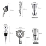 Maxbell 13Pcs Cocktail Shaker Set Wine Mixed Drinks with Stand for Beginner 750ml