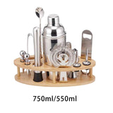 Maxbell 13Pcs Cocktail Shaker Set Wine Mixed Drinks with Stand for Beginner 750ml