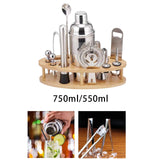 Maxbell 13Pcs Cocktail Shaker Set Wine Mixed Drinks with Stand for Beginner 750ml