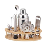 Maxbell 13Pcs Cocktail Shaker Set Wine Mixed Drinks with Stand for Beginner 750ml