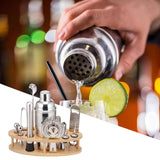 Maxbell 13Pcs Cocktail Shaker Set Wine Mixed Drinks with Stand for Beginner 750ml