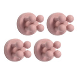 Maxbell Silicone Toothbrush Holders Wall Mounted for Hanging Razor Kitchen College Pink