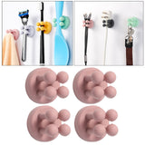 Maxbell Silicone Toothbrush Holders Wall Mounted for Hanging Razor Kitchen College Pink