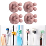 Maxbell Silicone Toothbrush Holders Wall Mounted for Hanging Razor Kitchen College Pink