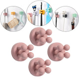 Maxbell Silicone Toothbrush Holders Wall Mounted for Hanging Razor Kitchen College Pink