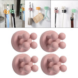 Maxbell Silicone Toothbrush Holders Wall Mounted for Hanging Razor Kitchen College Pink