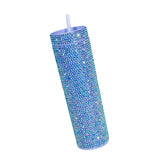 Maxbell Coffee Travel Mug Glitter Iced Coffee Tumblers Food Grade 450ml Water Bottle Blue