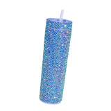 Maxbell Coffee Travel Mug Glitter Iced Coffee Tumblers Food Grade 450ml Water Bottle Blue