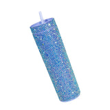 Maxbell Coffee Travel Mug Glitter Iced Coffee Tumblers Food Grade 450ml Water Bottle Blue