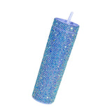 Maxbell Coffee Travel Mug Glitter Iced Coffee Tumblers Food Grade 450ml Water Bottle Blue