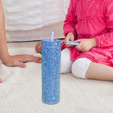 Maxbell Coffee Travel Mug Glitter Iced Coffee Tumblers Food Grade 450ml Water Bottle Blue