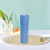 Maxbell Coffee Travel Mug Glitter Iced Coffee Tumblers Food Grade 450ml Water Bottle Blue