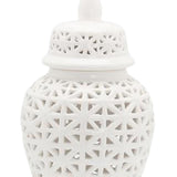 Maxbell White Ginger Jar Retro Style Centerpiece for Table Living Room Decoration