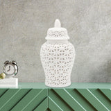 Maxbell White Ginger Jar Retro Style Centerpiece for Table Living Room Decoration