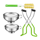 Maxbell 4 Count Canning Funnel Canning Jar Lifter with Grip Handle Set Practical