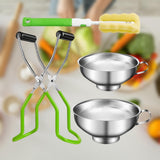 Maxbell 4 Count Canning Funnel Canning Jar Lifter with Grip Handle Set Practical