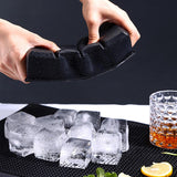 Maxbell Silicone Ice Tray Easy Release Flexible Crushed Ice Trays for Freezer Black