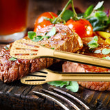 Maxbell Kitchen Tongs Serving Bread Baking Steak Clamp for Catering Cooking Gold