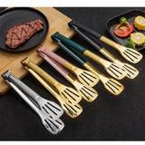 Maxbell Kitchen Tongs Serving Bread Baking Steak Clamp for Catering Cooking Gold