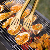 Maxbell Kitchen Tongs Serving Bread Baking Steak Clamp for Catering Cooking Gold