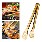 Maxbell Kitchen Tongs Serving Bread Baking Steak Clamp for Catering Cooking Gold