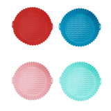 Maxbell Air Fryer Silicone Liner Round Reusable Food Safe heating food Baking  Red