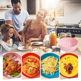 Maxbell Air Fryer Silicone Liner Round Reusable Food Safe heating food Baking  Red