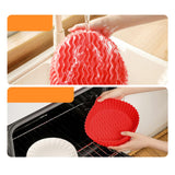 Maxbell Air Fryer Silicone Liner Round Reusable Food Safe heating food Baking  Red
