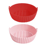 Maxbell Air Fryer Silicone Liner Round Reusable Food Safe heating food Baking  Red