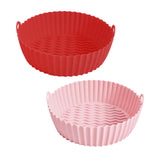 Maxbell Air Fryer Silicone Liner Round Reusable Food Safe heating food Baking  Red