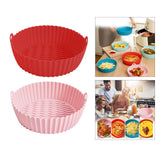Maxbell Air Fryer Silicone Liner Round Reusable Food Safe heating food Baking  Red